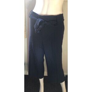 Womens Navy Blue Dress Pants 24 W Crop High Rise Fitted Hip & Thigh Stretch Nwot